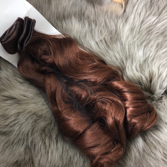 24” CURLY AUBURN COPPER 280 GRAMS 4 PEICE CLIP INS main image 4